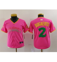 Youth San Diego Padres 2 Xander Bogaerts Pink Stitched Baseball Jersey