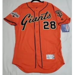 Men 2014 World Series San Fran giants buster Posey Orange Jersey