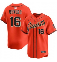 Men San Francisco Giants 16 Rafael Devers Orange Cool Base Stitched Baseball Jersey