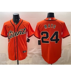 Men San Francisco Giants  24 Willie Mays Orange Cool Base Stitched Baseball Jersey