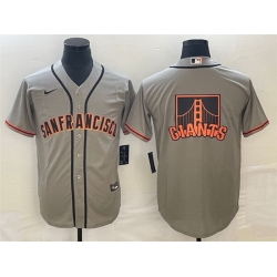 Men San Francisco Giants Gray Team Big Logo Cool Base Stitched Jersey