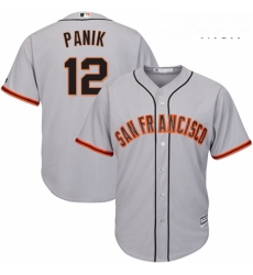 Mens Majestic San Francisco Giants 12 Joe Panik Replica Grey Road Cool Base MLB Jersey