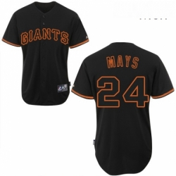 Mens Majestic San Francisco Giants 24 Willie Mays Replica Black Fashion MLB Jersey