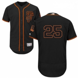 Mens Majestic San Francisco Giants 25 Barry Bonds Black Alternate Flex Base Authentic Collection MLB Jersey