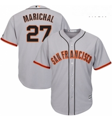 Mens Majestic San Francisco Giants 27 Juan Marichal Replica Grey Road Cool Base MLB Jersey