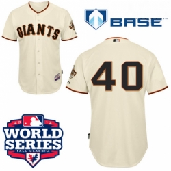 Mens Majestic San Francisco Giants 40 Madison Bumgarner Authentic Cream Cool Base 2012 World Series Patch MLB Jersey