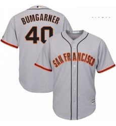 Mens Majestic San Francisco Giants 40 Madison Bumgarner Replica Grey Road Cool Base MLB Jersey