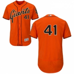 Mens Majestic San Francisco Giants 41 Mark Melancon Orange Flexbase Authentic Collection MLB Jersey