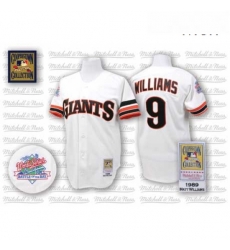 Mens Mitchell and Ness San Francisco Giants 9 Matt Williams Authentic White Throwback MLB Jersey