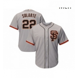 Mens San Francisco Giants 22 Yangervis Solarte Replica Grey Road 2 Cool Base Baseball Jersey 