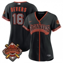 Women San Francisco Giants  16 Rafael Devers Black 2026 Alternate Stadium Stitched Baseball Jersey  