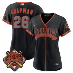 Women San Francisco Giants  26 Matt Chapman Black 2026 Alternate Stadium Stitched Baseball Jersey  