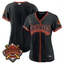 Women San Francisco Giants Blank Black 2026 Alternate Stadium Stitched Baseball Jersey  