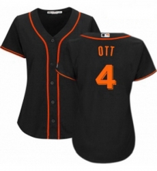 Womens Majestic San Francisco Giants 4 Mel Ott Replica Black Alternate Cool Base MLB Jersey