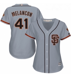 Womens Majestic San Francisco Giants 41 Mark Melancon Authentic Grey Road Cool Base MLB Jersey