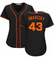 Womens Majestic San Francisco Giants 43 Dave Dravecky Authentic Black Alternate Cool Base MLB Jersey