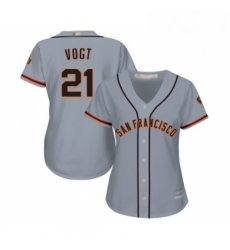 Womens San Francisco Giants 21 Stephen Vogt Replica Grey Road Cool Base Baseball Jersey 