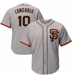 Youth Majestic San Francisco Giants 10 Evan Longoria Replica Grey Road 2 Cool Base MLB Jersey 