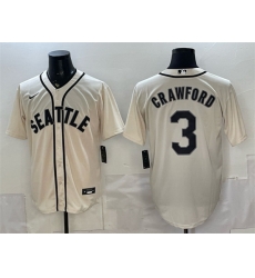 Men Seattle Mariners 3 J P Crawford Cream With Name Alternate Stitched Baseball Jersey Men Seattle Mariners 3 J P Crawford Cream With Name Alternate Stitched Baseball Jersey