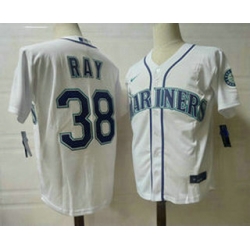 Men Seattle Mariners 38 Robbie Ray White Stitched MLB Flex Base Nike Jersey 1