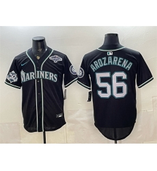 Men Seattle Mariners 56 Randy Arozarena 50th Anniversary Black Out Style Vapor Premier Limited Stitched Baseball Jersey Men Seattle Mariners 56 Randy Arozarena 50th Anniversary Black Out Style Vapor Premier Limited Stitched Baseball Jersey