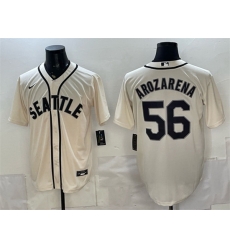 Men Seattle Mariners 56 Randy Arozarena Cream With Name Alternate Stitched Baseball Jersey Men Seattle Mariners 56 Randy Arozarena Cream With Name Alternate Stitched Baseball Jersey