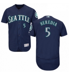 Mens Majestic Seattle Mariners 5 Guillermo Heredia Navy Blue Alternate Flex Base Authentic Collection MLB Jersey