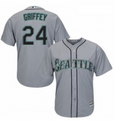 Womens Majestic Seattle Mariners 24 Ken Griffey Replica Grey Road Cool Base MLB Jersey