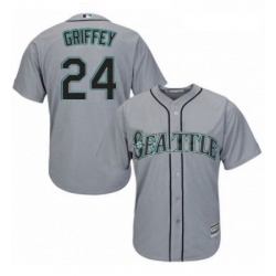 Womens Majestic Seattle Mariners 24 Ken Griffey Replica Grey Road Cool Base MLB Jersey