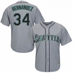 Womens Majestic Seattle Mariners 34 Felix Hernandez Replica Grey Road Cool Base MLB Jersey