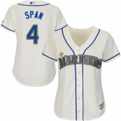 Womens Majestic Seattle Mariners 4 Denard Span Authentic Cream Alternate Cool Base MLB Jersey 