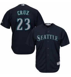 Youth Majestic Seattle Mariners 23 Nelson Cruz Authentic Navy Blue Alternate 2 Cool Base MLB Jersey