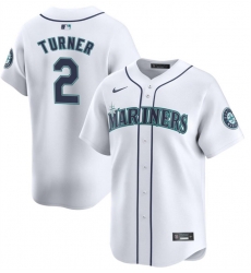 Youth Seattle Mariners 2 Justin Turner White 2024 Home Limited Stitched Jersey