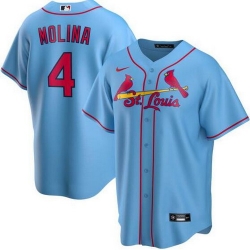 Cardinals 4 Yadier Molina Light Blue 2020 Nike Cool Base Jersey