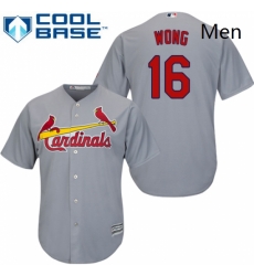 Mens Majestic St Louis Cardinals 16 Kolten Wong Replica Grey Road Cool Base MLB Jersey