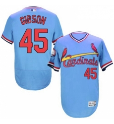 Mens Majestic St Louis Cardinals 45 Bob Gibson Light Blue FlexBase Authentic Collection MLB Jersey