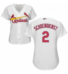 Womens Majestic St Louis Cardinals 2 Red Schoendienst Authentic White Home Cool Base MLB Jersey