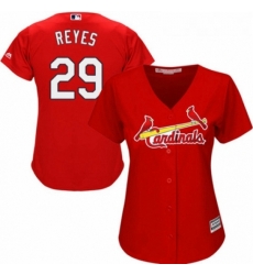 Womens Majestic St Louis Cardinals 29 lex Reyes Replica Red Alternate Cool Base MLB Jersey 