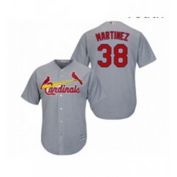 Youth St Louis Cardinals 38 Jose Martinez Replica Grey Road Cool Base Baseball Jersey 