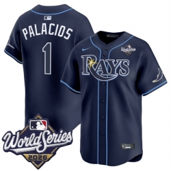 Men Tampa Bay Rays  1 Richie Palacios Navy 2026 World Series Limited Stitched Baseball Jersey