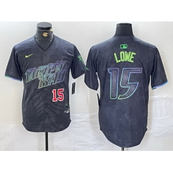 Men Tampa Bay Rays 15 Josh Lowe Charcoal 2024 City Connect Limited Stitched jerseys