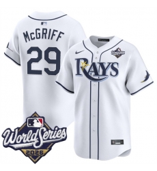 Men Tampa Bay Rays  29 Jacob Melton White 2026 World Series Home Limited Stitched Baseball Jersey