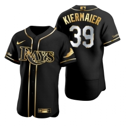 Men Tampa Bay Rays 39 Kevin Kiermaier Black Gold 2020 Nike Flexbase Jersey