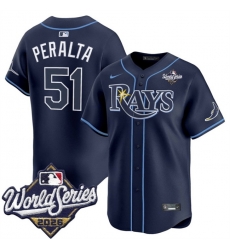 Men Tampa Bay Rays  51 Freddy Peralta Navy 2026 World Series Limited Stitched Baseball Jersey