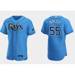 Men Tampa Bay Rays 55 Luke Raley Light Blue Flex Base Stitched Jersey