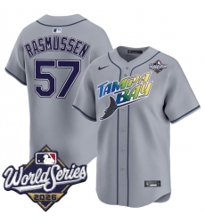 Men Tampa Bay Rays  57 Drew Rasmussen Grey 2026 World Series Limited Stitched Baseball Jersey
