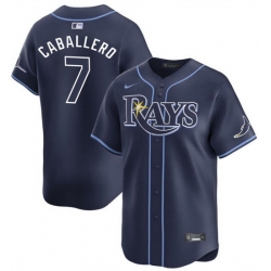 Men Tampa Bay Rays 7 Jos E9 Caballero Navy 2024 Away Limited Stitched Baseball Jersey