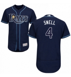 Mens Majestic Tampa Bay Rays 4 Blake Snell Navy Blue Alternate Flex Base Authentic Collection MLB Jersey