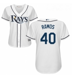 Womens Majestic Tampa Bay Rays 40 Wilson Ramos Authentic White Home Cool Base MLB Jersey