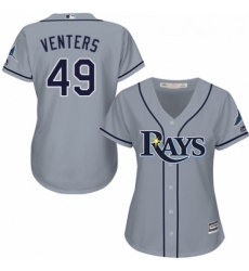 Womens Majestic Tampa Bay Rays 49 Jonny Venters Authentic Grey Road Cool Base MLB Jersey 